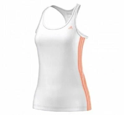 Ladies RACERBACK VEST Wicking ADIDAS White SPORT Top T Shirt | L XL nwots - Image 1 of 4