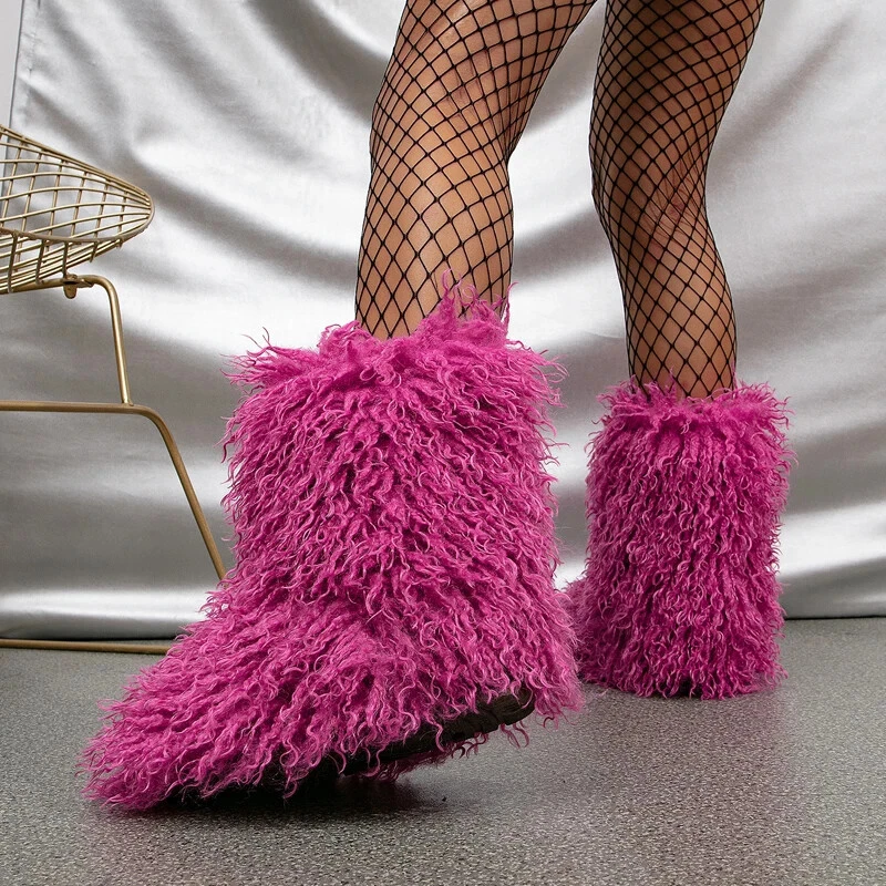 Fuzzy boots womens sale