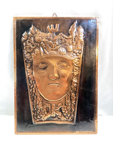 Tony Hyland Copper Engraving Art Female Face Made In Ireland - Picture 1 of 4