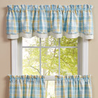 Forget Me Not Lined Layered VALANCE Country Farmhouse 16x72 Blue Yellow Park
