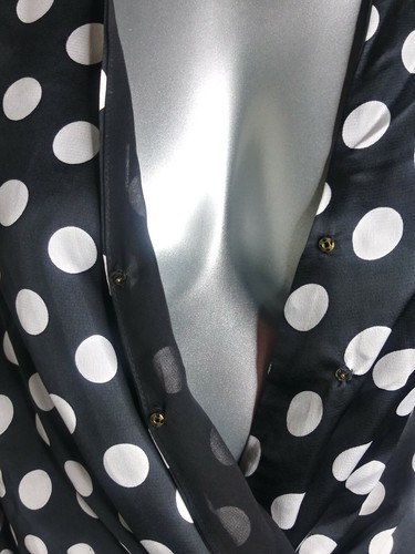 Heartlooom Top Women's Polka Dot Black White Long Sleeve Size Small - Picture 7 of 11