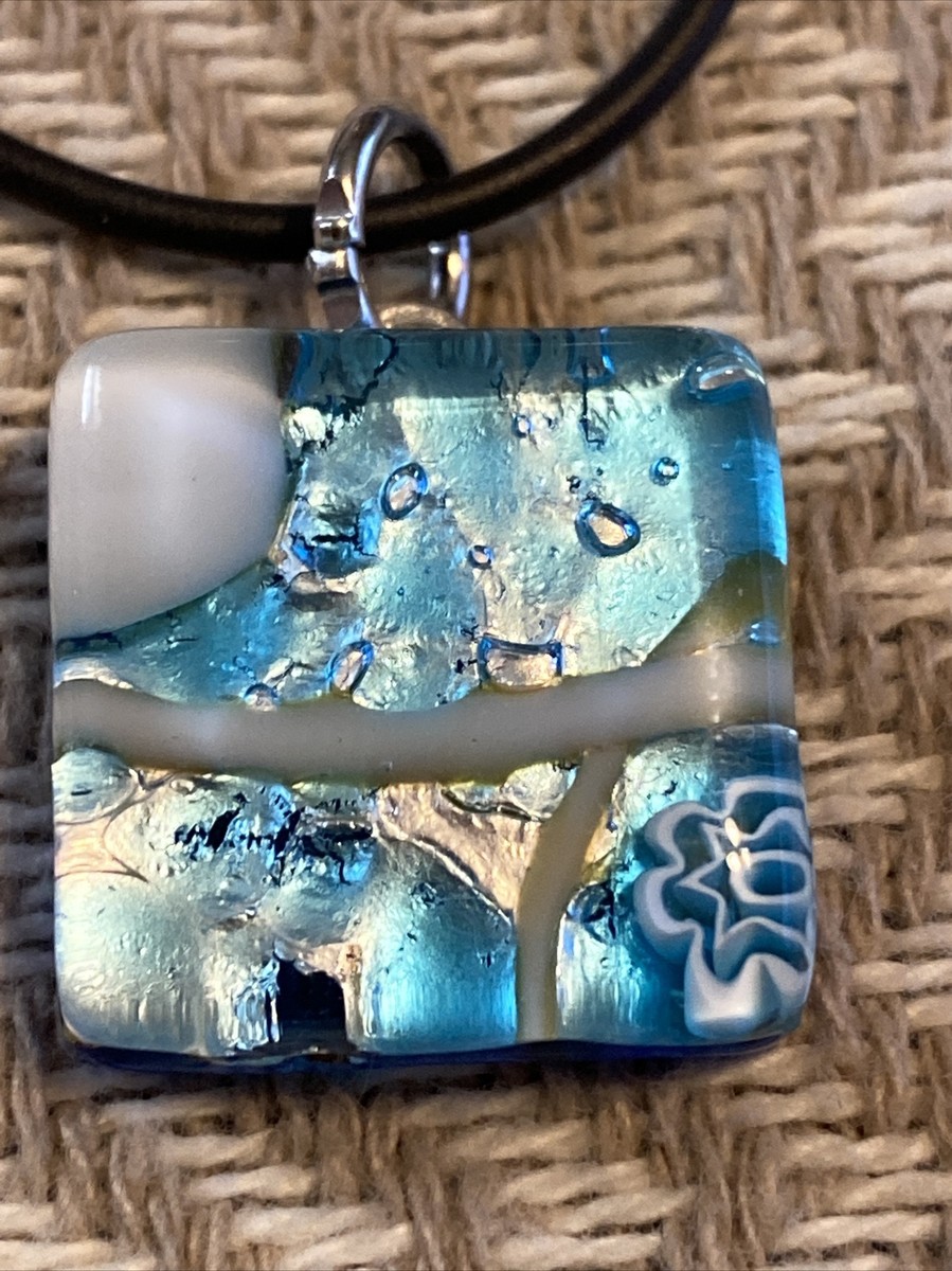 ネックレス・ペンダント VETROFUSO 'C' necklace Vintage Vetro di Murano Glass Necklace Pendant Jewelry