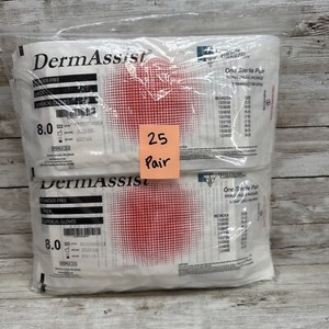 DermAssist Surgical Glove Size 8.0 Sterile Latex Box of 50 - 133800             