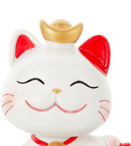NEW Maneki Neko Statue - Cute Shaking Head Money Lucky Cat, Wealth cat figurine - Picture 4 of 6