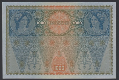 Austria 1000 kronen 1902 1919 DÖ P61(2) II Auflage Block 2824 aUNC/UNC - Picture 2 of 8