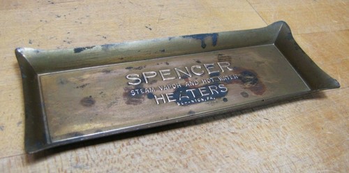 CALENTADORES DE VAPOR Y AGUA CALIENTE SPENCER Bandeja de anuncios antiguos SCRANTON PA Tarjeta Punta Baratija - Imagen 2 de 8