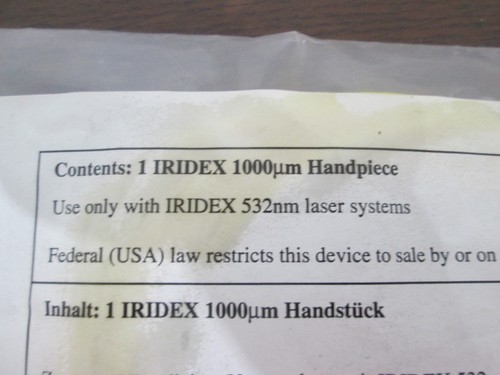 Iridex, 40051,1000um Handpiece, Use w/ Iridex 532nm Laser Systems, Used - Picture 4 of 7
