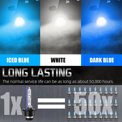 4PCS D2S 35W 8000K HID Xenon Replacement Low/High Beam Headlight Lamp Bulbs Blue - Picture 8 of 12