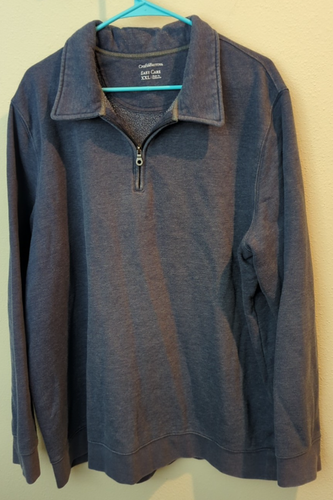 Croft & Barrow pflegeleichter Pullover Strick Sweatshirt Herren Gr. XXL blau 1/4 Zip - Bild 6 von 6