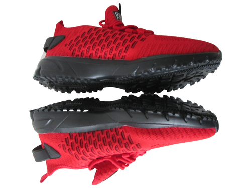 Herren Sneaker mit atmungsaktivem Mesh Größe 45 Farbe rot geometrisches Design - Bild 2 von 9
