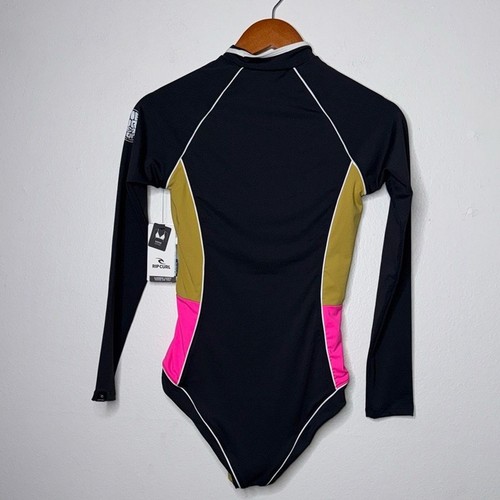 Traje de manga corta RIP CURL hibisco empalme térmico UPF talla pequeña - Imagen 5 de 10