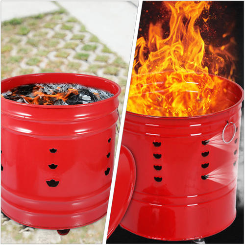 Fire Pit Incinerator Burning Bucket Cage Bonfire Fireplace Can Outdoor Garden - Picture 2 of 7