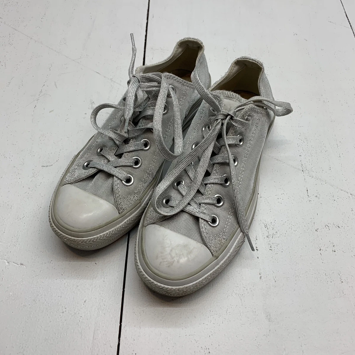 Converse Allstar silver shoes size 6.5