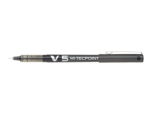 12 x Pilot Hi-Tec Point V5 0.5mm Fine Liquid Ink Rollerball Pen BLACK - Picture 3 of 6