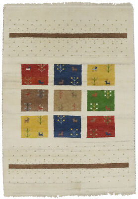 Handmade Modern Gabbeh Oriental Rug Tribal Perfect Kids' Room Decor 4'8X6'7 ft