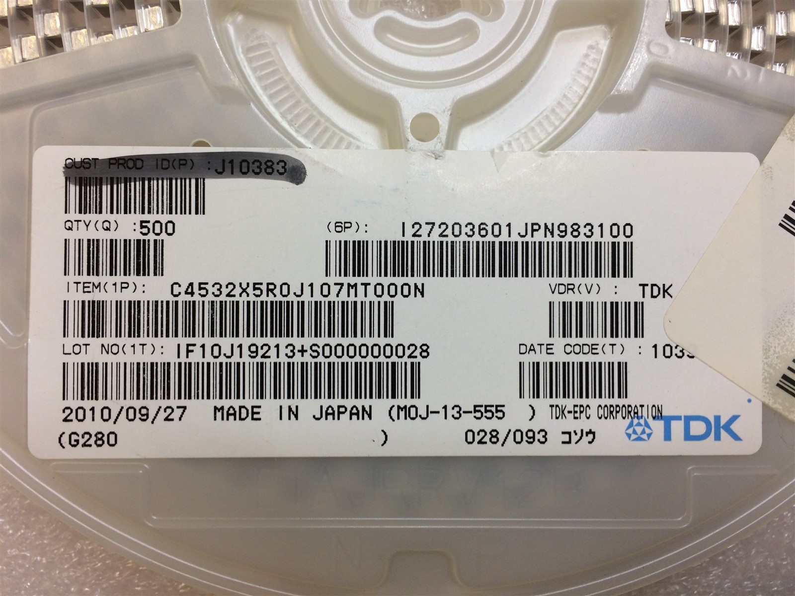 Pack of 9 C1206C107M9PACTU Multilayer Ceramic Capacitors SMD 20/% 100UF 6.3V X5
