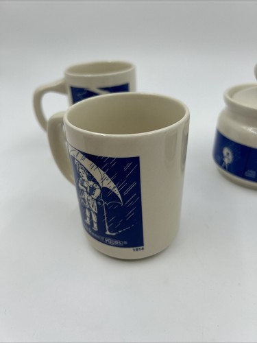VTG MORTON SALT SET OF 2 COFFEE MUGS,SUGAR BOWL with LID and CREAMER - Picture 6 of 24