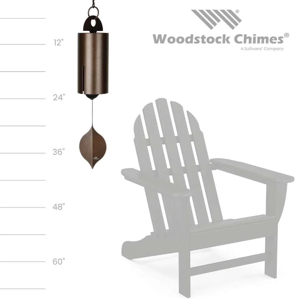 Woodstock Wind Chimes Heroic Windbell Wind Chimes for Outside, 40" Copper Large - Image 3 of 4
