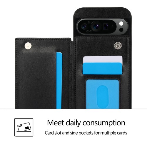Funda de cuero con soporte para tarjeta para Google Pixel 8A 8 9 Pro XL + Protector de pantalla - Imagen 22 de 33