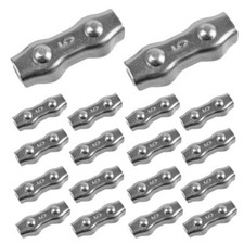 12PCS M5 Double Bolt Wire Rope Clips Stainless Steel Duplex Wire Rope Clips 2...