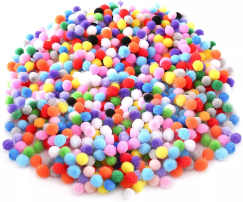 300-1200Pcs 10mm Pompoms Colored Mini Pom Poms Card Making Arts And Crafts Kids - Picture 19 of 22