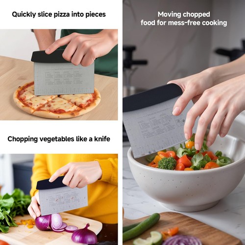 Cortador raspador de masa de banco - 2 piezas 6" acero inoxidable picador raspador para hornear - Imagen 2 de 7