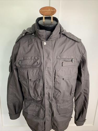 SCOTTeVEST TEC Mens Size L Brown Heavy Coat Jacket 25+ Pockets Removable Hood