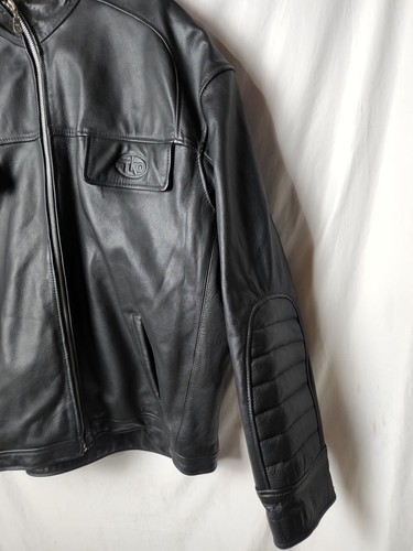 Chaqueta Studio TKO Hombres XL Parche en el Codo Cuero Marrón Motociclista De Colección - Imagen 3 de 9