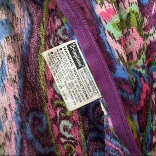 edith flagg 60s rare vintage purple paisley midi long sleeve jersey dress size 4 - Picture 2 of 8