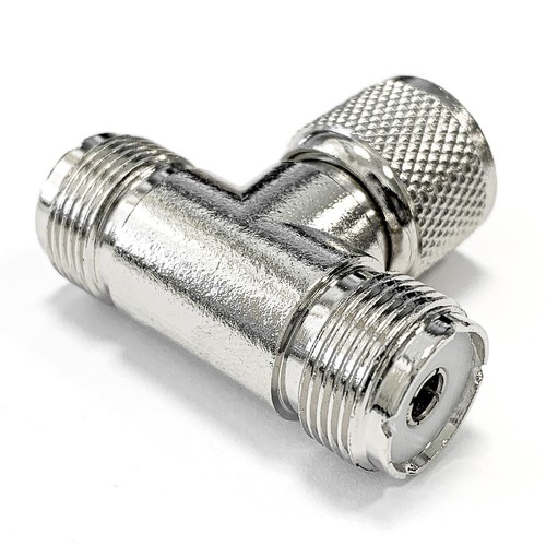 1x T-Adapter UHF-T-Stück 1 UHF PL-Stecker auf 2 UHF Kupplung PL-Buchse Connector - Afbeelding 4 van 4