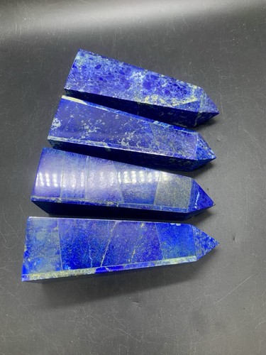 910 Grams Lapis Lazuli 4 Pieces Towers From Afghanistan. - Picture 5 of 6