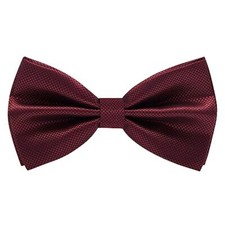 Luxury Plaid Bowtie for Men Teen Boy Check Pre-Tied Bow Tie Silk Maroon Red