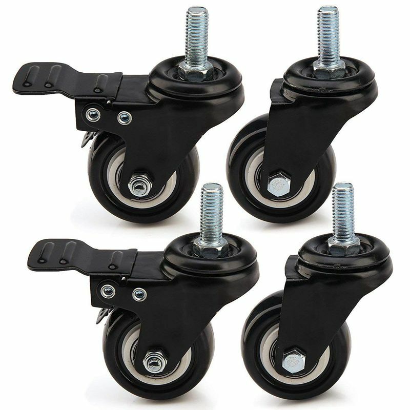 2X(4 x Carga pesada 50mm Ruedas castor giratorias de PU Rueda castor de mue 4V5) s l1600 - 2X(4 x Carga pesada 50mm Ruedas castor giratorias de PU Rueda castor de mue 4V5)