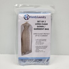 Set Of 2 Clear Vinyl Gown 4 Garment Bag Protect Clothing Traveling Dust Free New