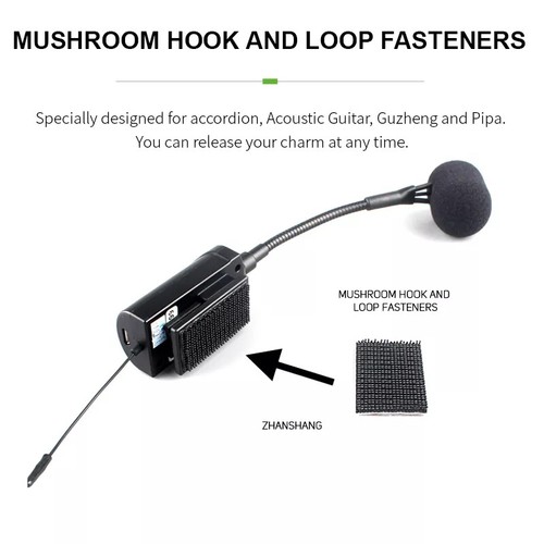 UHF Dual Channels Wireless Instrument Microphone Mikrofone for Accordion Guitar - Bild 3 von 6