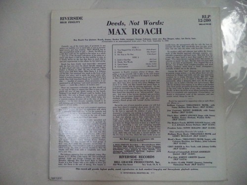 Max Roach - Deeds Not Words LP - Bild 2 von 3