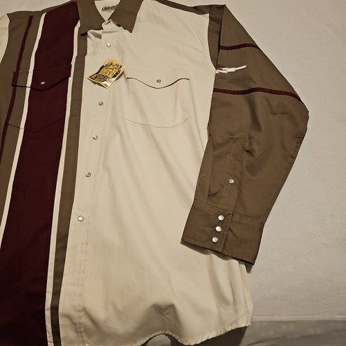 Vintage Express Rider Western Shirt Mens Extra Large XL Tribal Arms - Picture 7 of 14