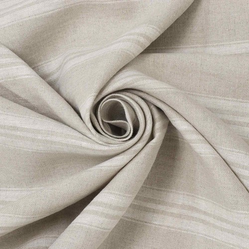 Oslo Stripe Fabric Natural | 100% Linen | Vintage Style Curtains Cushions - Picture 4 of 5