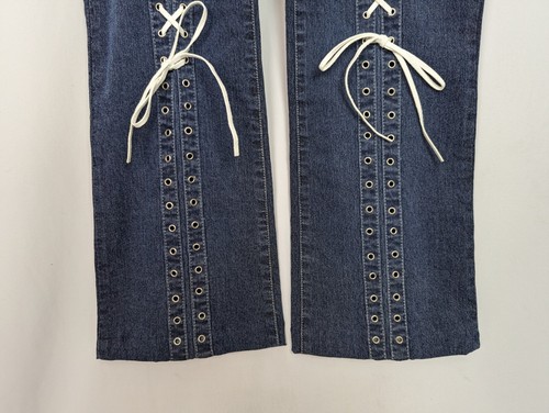 Vintage Y2K US POLO Assn. 9/10 Low Rise Corset Lace Up Front Crop Bootcut Jeans - Picture 7 of 15