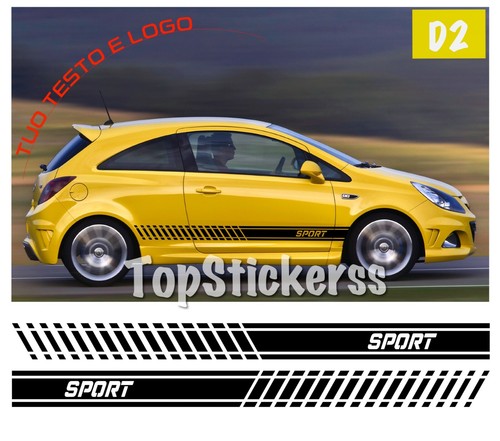 OPEL Corsa adesivi laterali Strisce VINILE Fasce laterali Adesive per Opel Corsa - Foto 2 di 12