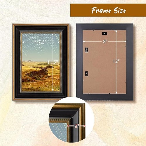 Ornate Picture Frame Without Mat for Photo/Print/Poster Wall Mounting 6 Sizes - Picture 8 of 15