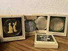 Flaw 5 Pc. 1980’s Hallmark Ornaments. Tarnish/Wear On Santa Chime. Box Wear