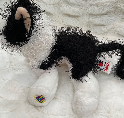 Classic Webkinz BLACK & WHITE CAT GANZ Plush Stuffed Animal NO CODE HM016 - Picture 4 of 4