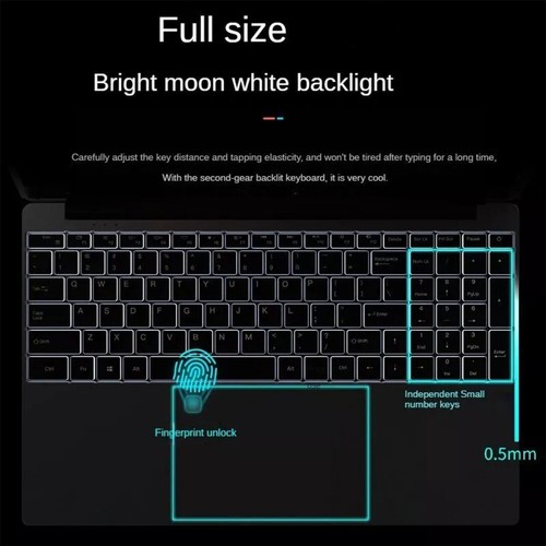N5095 laptop 15.6 in Intel Celeron notebook 16 RAM SSD 512 GB PC Windows 11 Bro - Picture 10 of 23