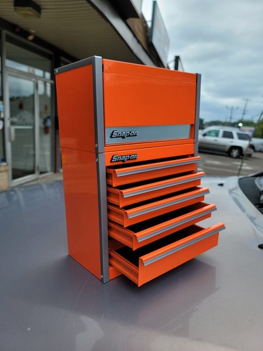 Snap-On Electric Orange Miniature Upper Top + Bottom Tool Box Cabinet Mini LOGO - Picture 7 of 14