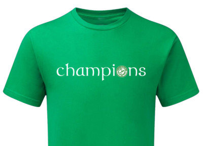 Kinder TSHIRT The Celts CHAMPIONS of Scotland 2025 Fanmade 55 mal Banner