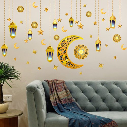 Eid Mubarak Home Wall Stickers Ramadan Decor For Islamic Ramadan Kareem Muslim - Picture 5 of 17
