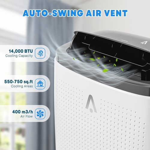 14000BTU Portable Air Conditioner 3-in-1 Dehumidifier Fan AC up to 750 Sq. ft - Picture 3 of 15