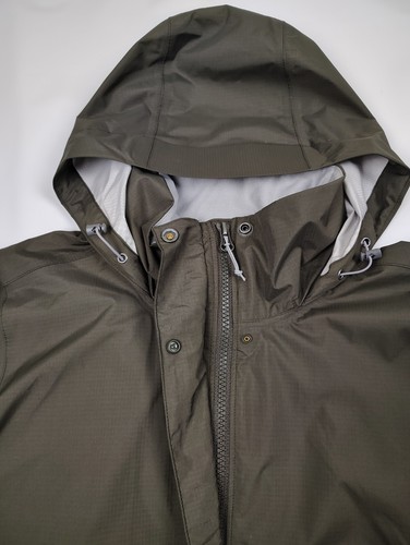 NWT REI Jacket M Rainier Long Line Gorpcore Rain Coat Hooded Peak 2.5L Dark Army - Picture 5 of 14