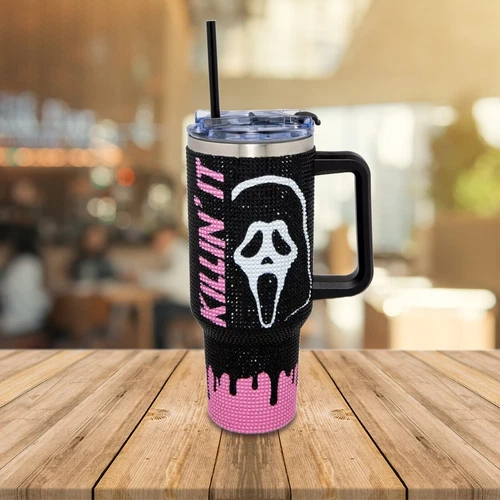 Halloween Ghostface 40 Oz Bling Tumblers